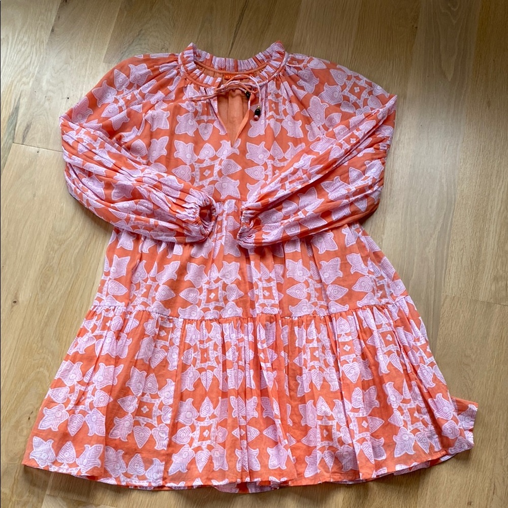 Oliphant Tiered Ruffled Orange Dress
